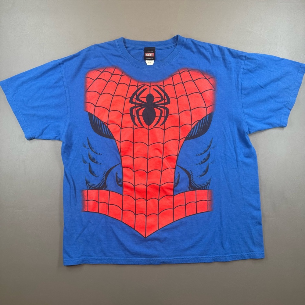 Marvel Spider-Man 2012 Torso Graphic Tee Blue Red Size XL Mad Engine